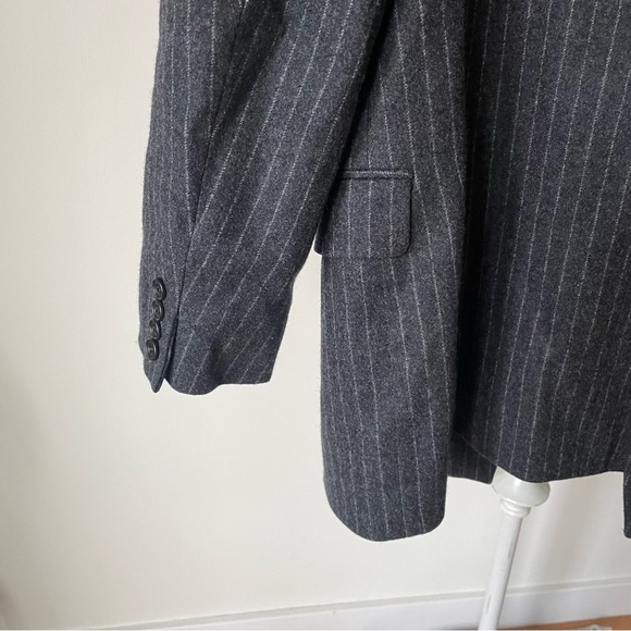 Hackett London Bergdorf Goodman Wool Gray Pinstripe Suit Jacket Blazer EUC 40L - Picture 6 of 10